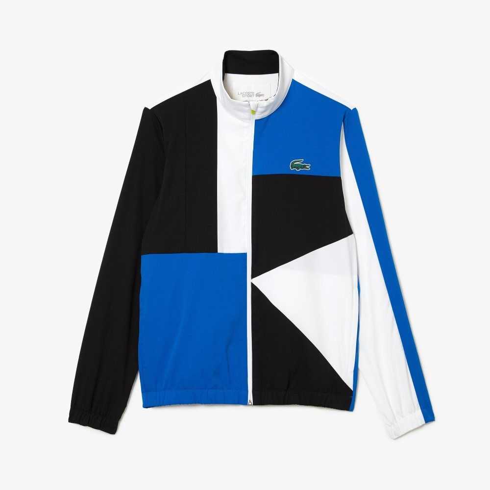 White / Black / Blue / Yellow Lacoste SPORT Crocodile Print Tennis Tracksuit | ZJVIEO-951