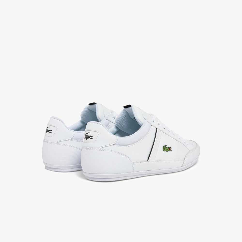 White/Black Lacoste Chaymon Leather Sneakers | TLZBDY-341