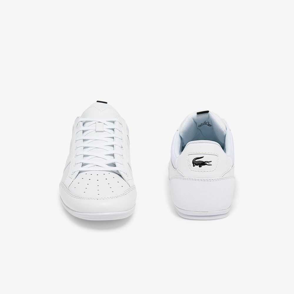 White/Black Lacoste Chaymon Leather Sneakers | TLZBDY-341