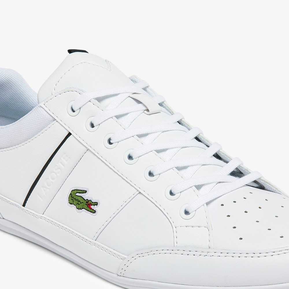 White/Black Lacoste Chaymon Leather Sneakers | TLZBDY-341