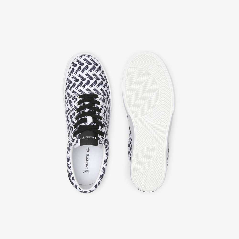 White/Black Lacoste Jump Serve Lace Tonal Sneakers | DPXWZJ-570
