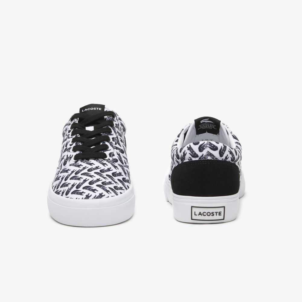 White/Black Lacoste Jump Serve Lace Tonal Sneakers | DPXWZJ-570