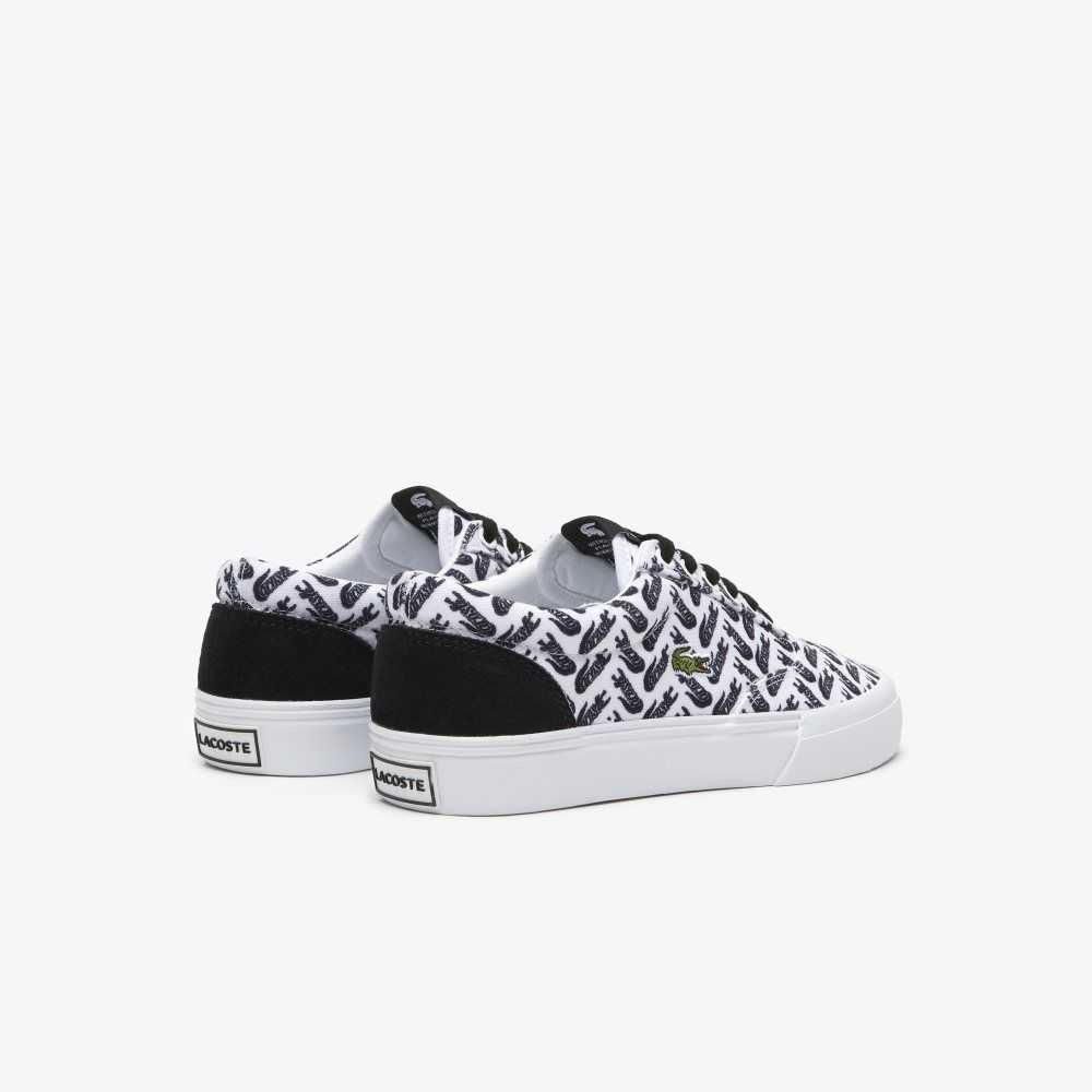 White/Black Lacoste Jump Serve Lace Tonal Sneakers | VGWDLO-745