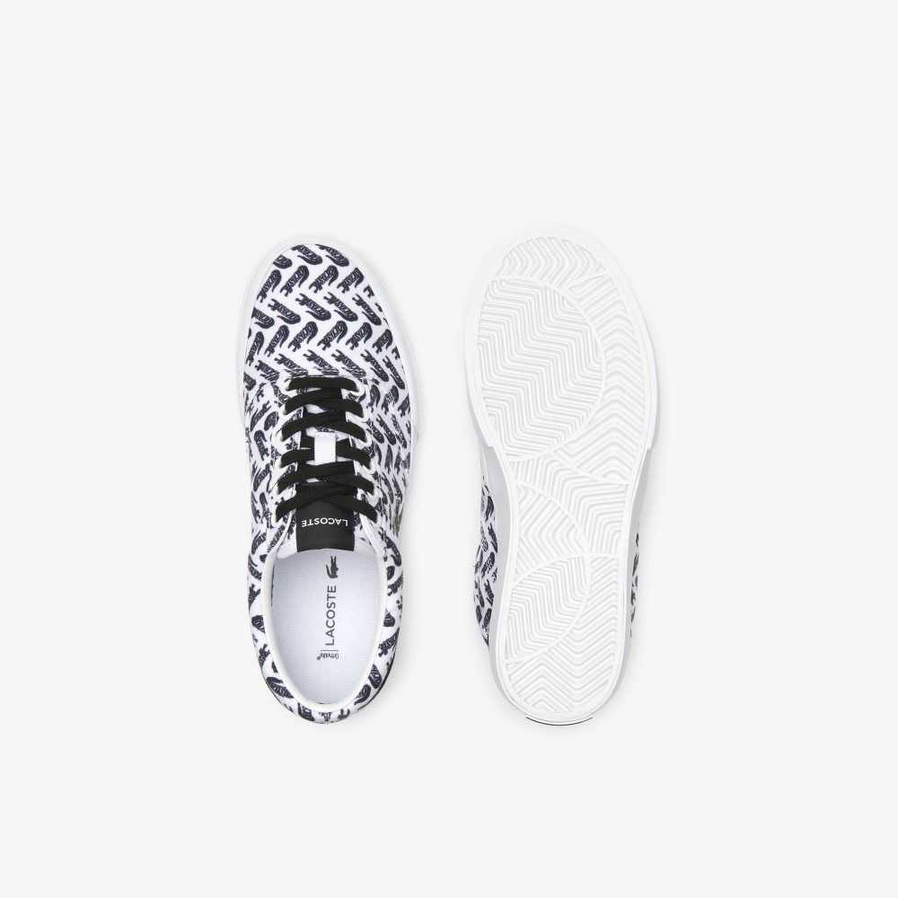 White/Black Lacoste Jump Serve Lace Tonal Sneakers | VGWDLO-745