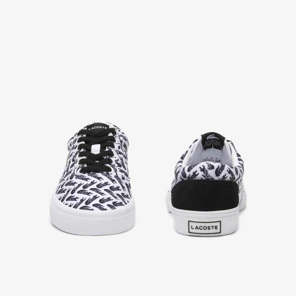 White/Black Lacoste Jump Serve Lace Tonal Sneakers | VGWDLO-745