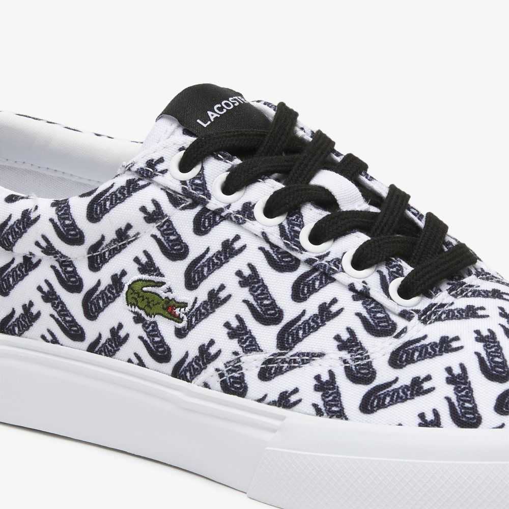 White/Black Lacoste Jump Serve Lace Tonal Sneakers | VGWDLO-745