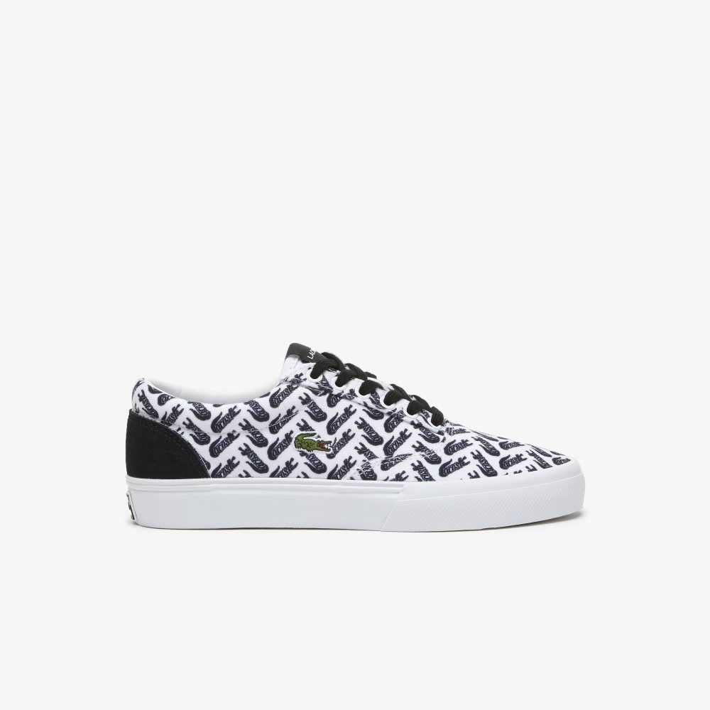 White/Black Lacoste Jump Serve Lace Tonal Sneakers | VGWDLO-745