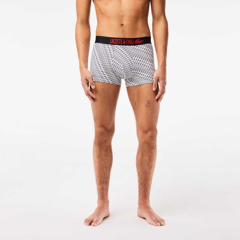 White / Black Lacoste x Netflix Branded Trunks | VIRUNG-720