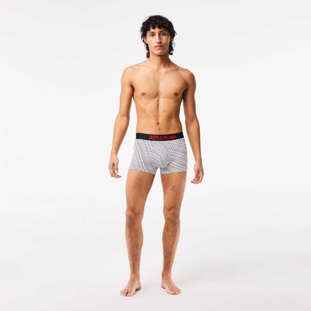 White / Black Lacoste x Netflix Branded Trunks | VIRUNG-720