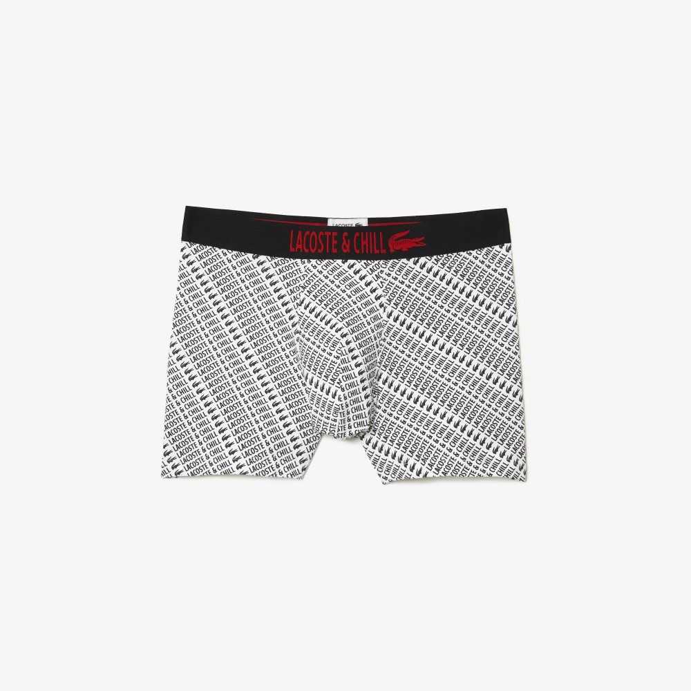 White / Black Lacoste x Netflix Jersey Boxers | JSWDHE-947