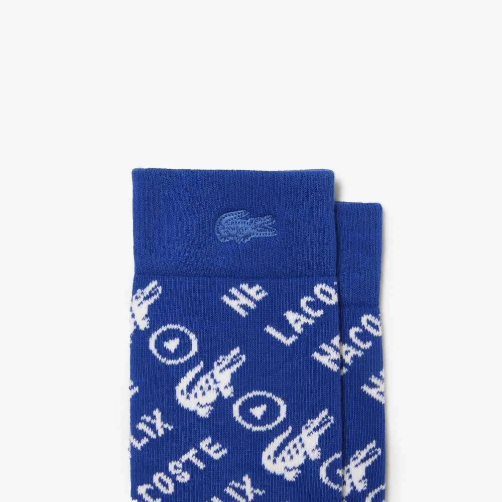 White / Blue / Red Lacoste 2-Pack x Netflix Socks | AINDFW-068