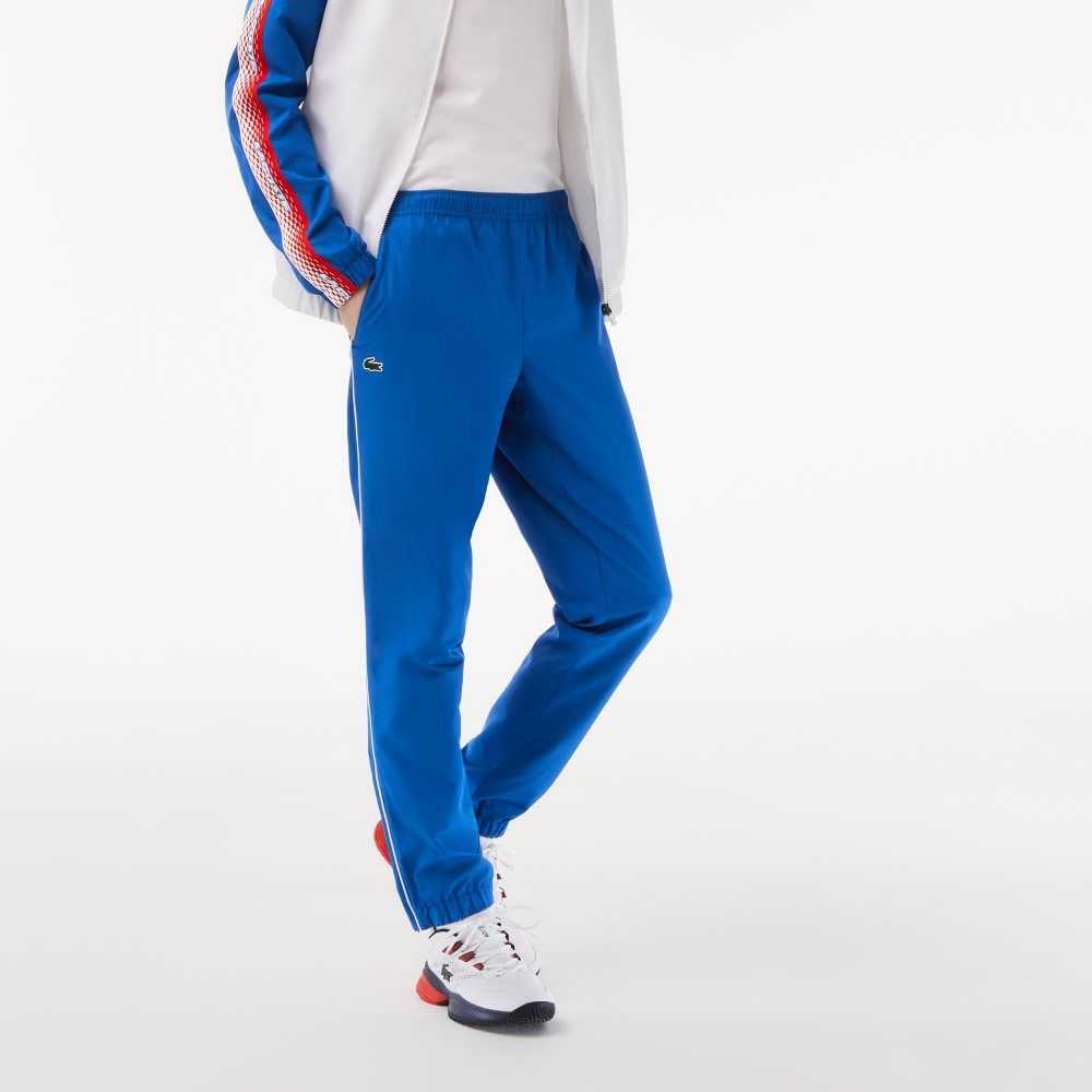 White / Blue / White Lacoste Tennis Regular Fit Jogger Set | BSRDXN-537