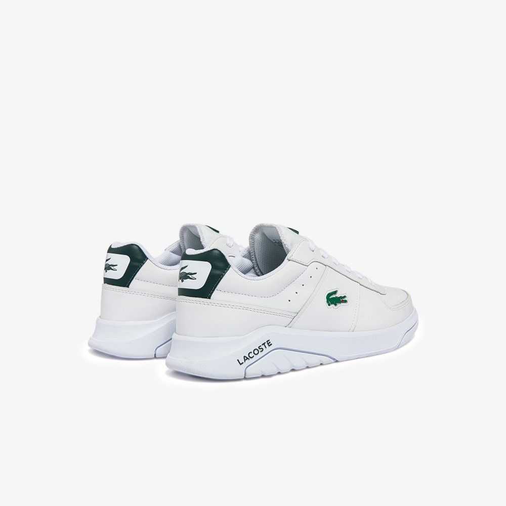 White/Dark Green Lacoste Game Advance Leather Sneakers | IVOBCX-742