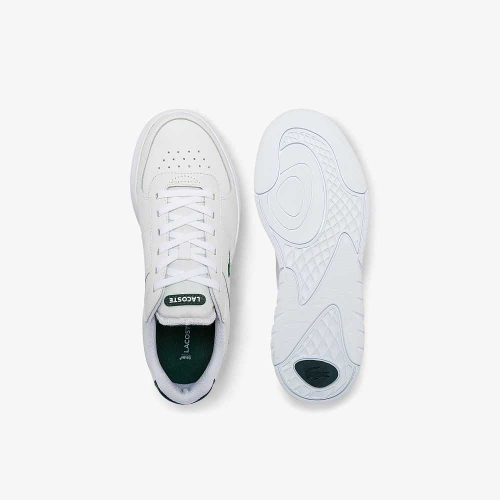 White/Dark Green Lacoste Game Advance Leather Sneakers | IVOBCX-742