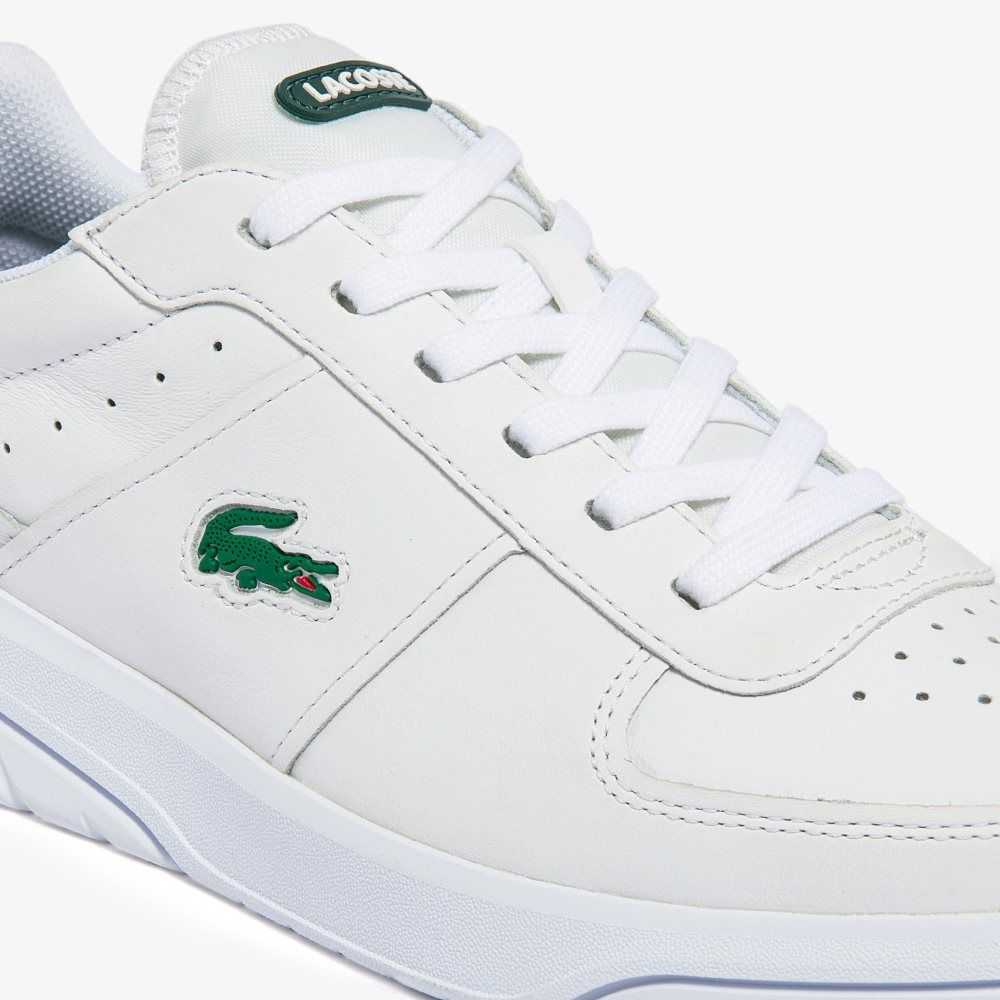 White/Dark Green Lacoste Game Advance Leather Sneakers | IVOBCX-742