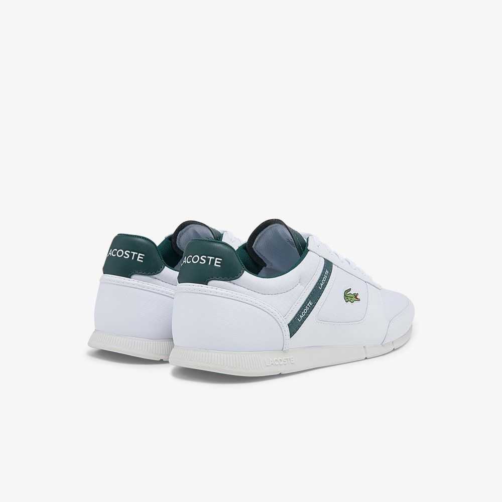 White/Dark Green Lacoste Menerva Sport Leather Sneakers | QAGHWX-943