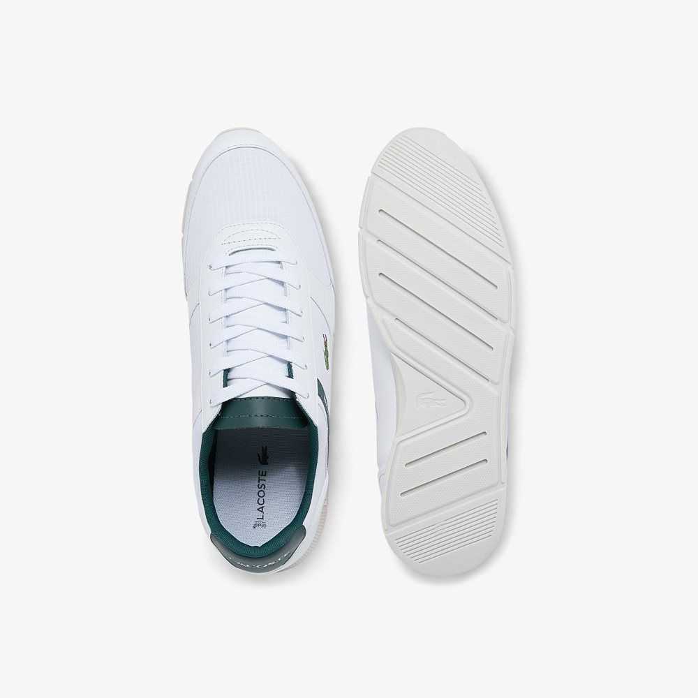 White/Dark Green Lacoste Menerva Sport Leather Sneakers | QAGHWX-943