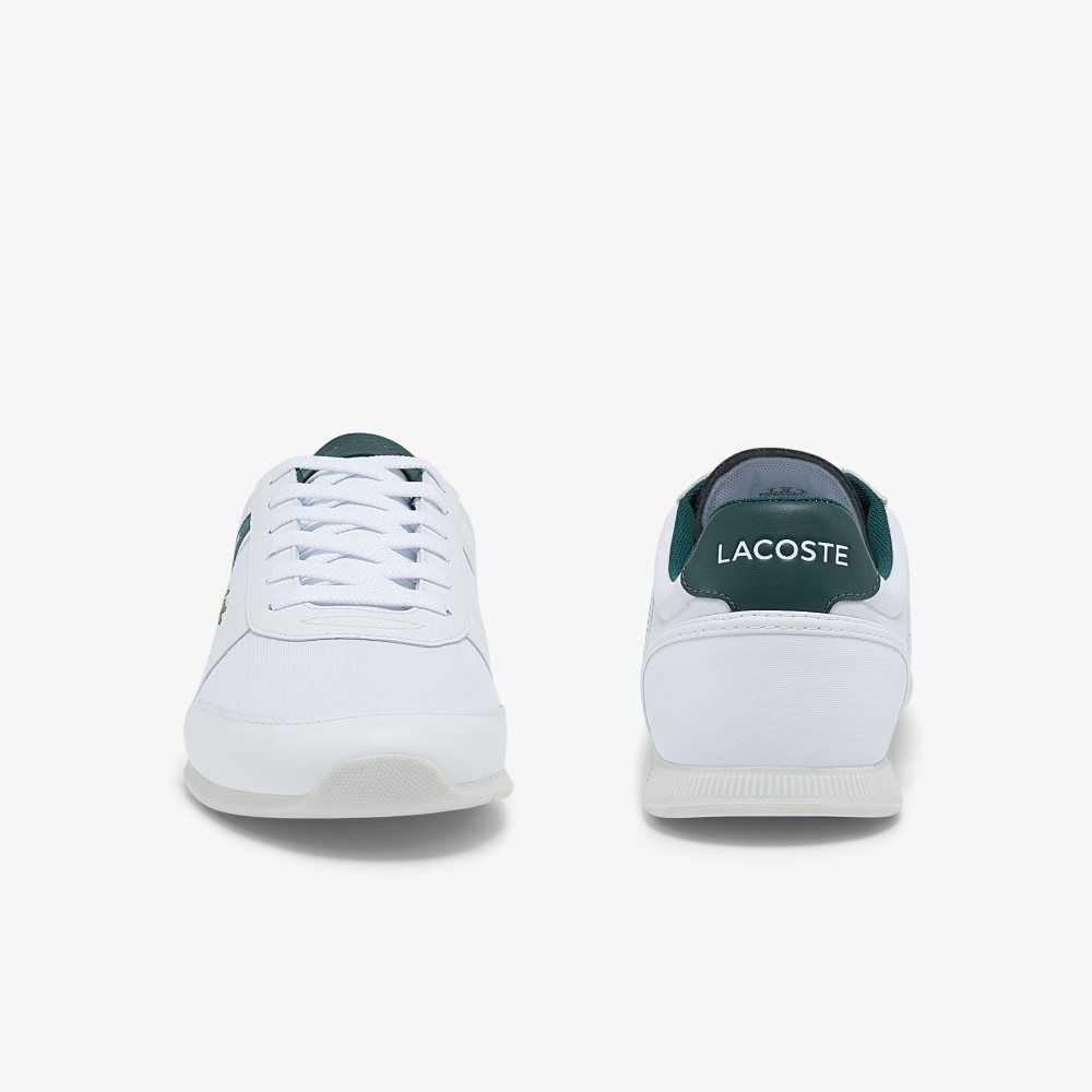 White/Dark Green Lacoste Menerva Sport Leather Sneakers | QAGHWX-943