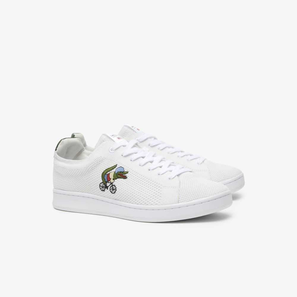 White/Green Lacoste x Netflix Sex Education Carnaby Piquee Sneakers | UKYHOP-349