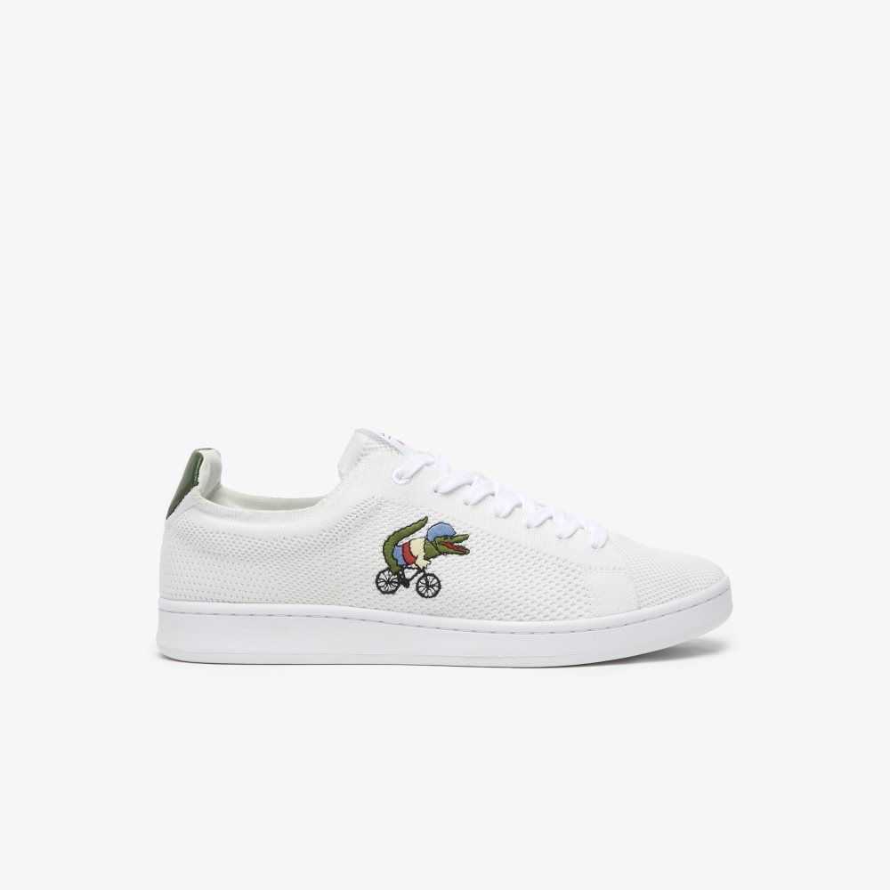 White/Green Lacoste x Netflix Sex Education Carnaby Piquee Sneakers | UKYHOP-349