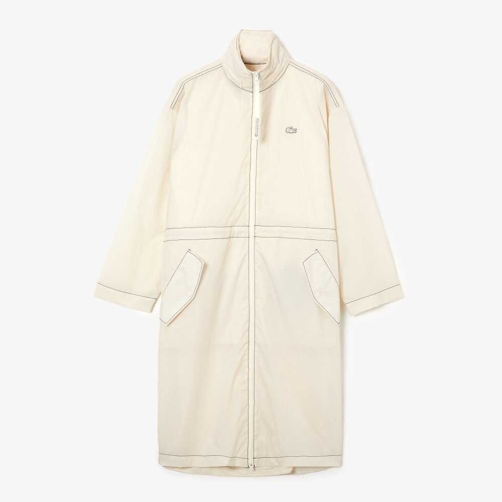 White Lacoste 2-in-1 Water-Repellent Hooded Parka | PZHJGN-132