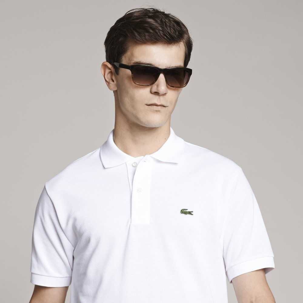 White Lacoste Big Fit Cotton Petit Pique Polo | VJCROE-046