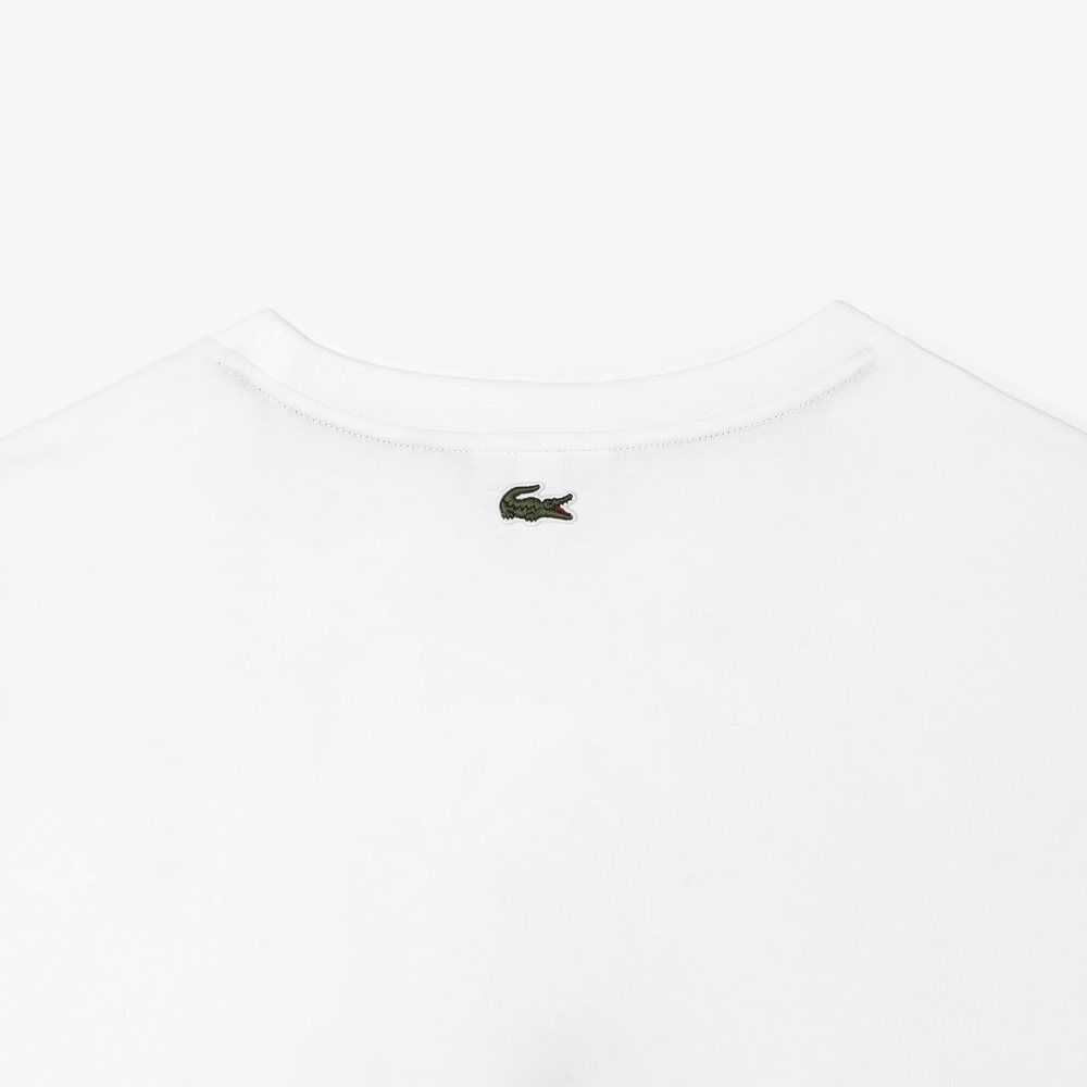 White Lacoste Big Fit Jersey T-Shirt | HIUERT-165