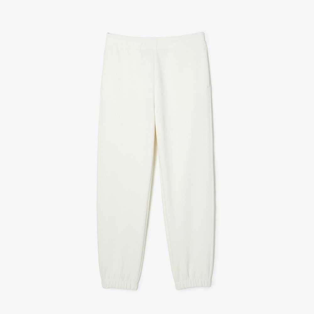 White Lacoste Blended Cotton Joggers | LAJMNE-718