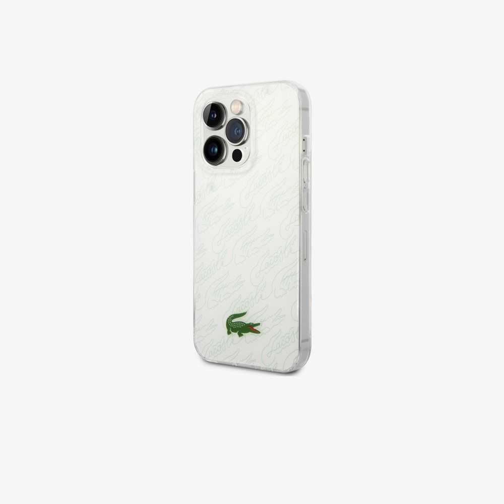 White Lacoste Checkerboard Print iPhone 14 Pro Max Case | SDXKBG-061