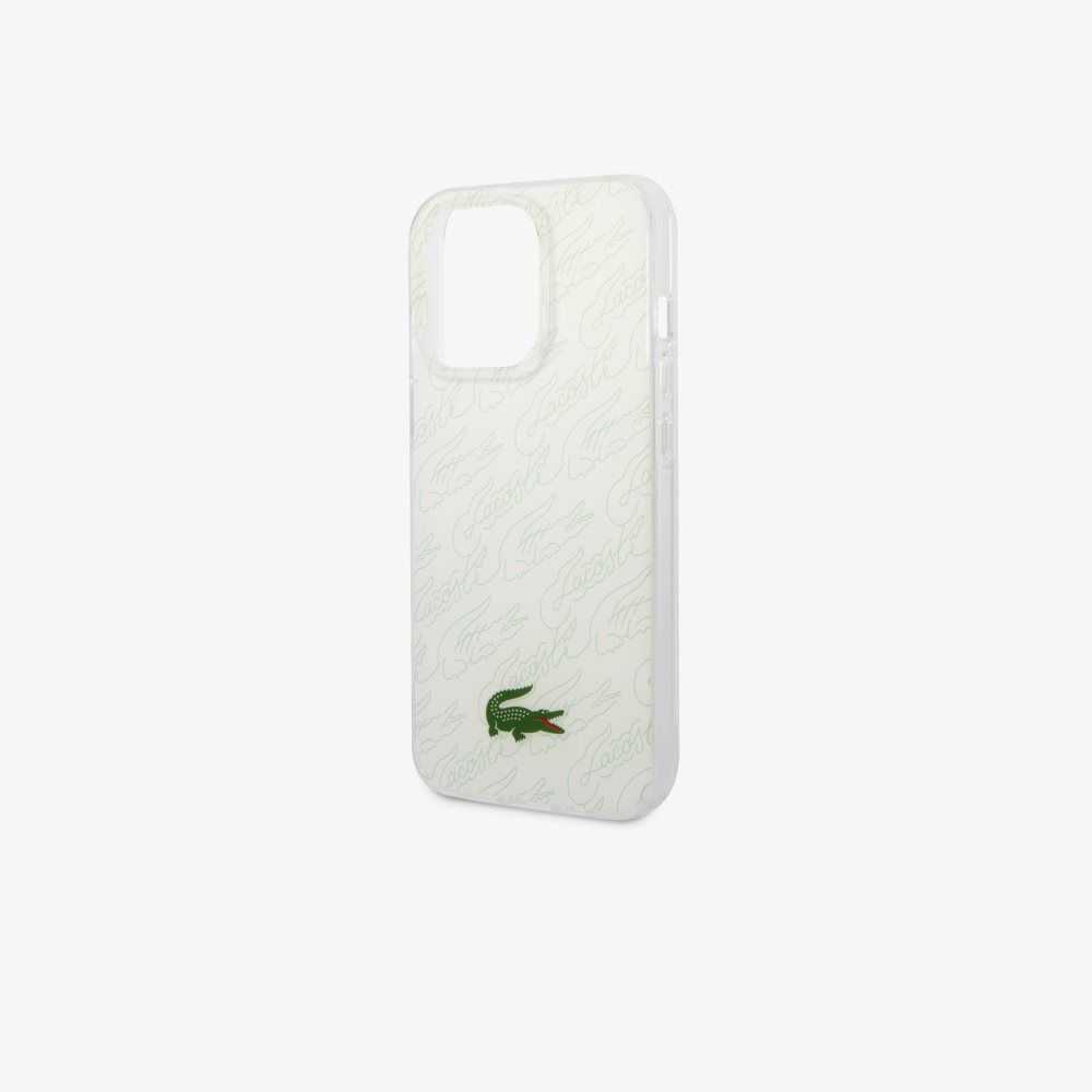 White Lacoste Checkerboard Print iPhone 14 Pro Max Case | SDXKBG-061