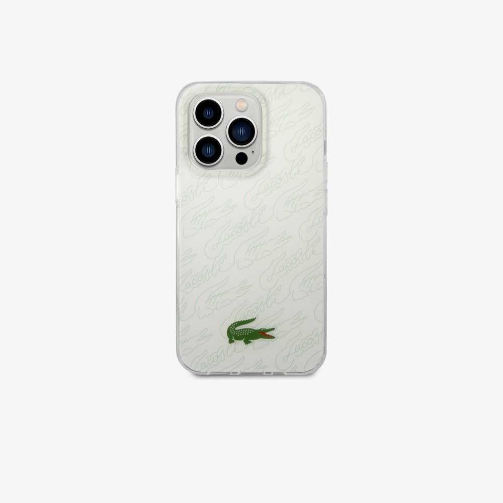 White Lacoste Checkerboard Print iPhone 14 Pro Max Case | SDXKBG-061