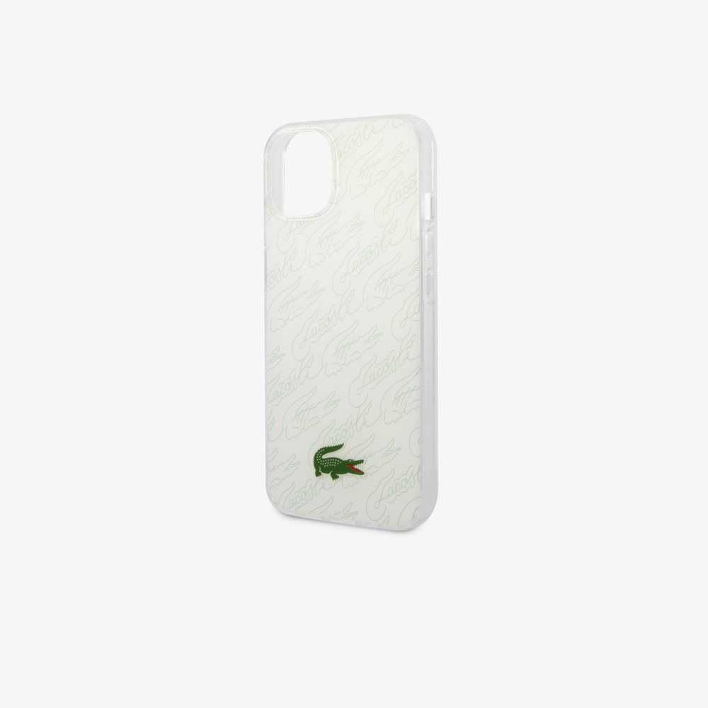 White Lacoste Checkerboard Print iPhone 14 Plus Case | TVUHNC-968