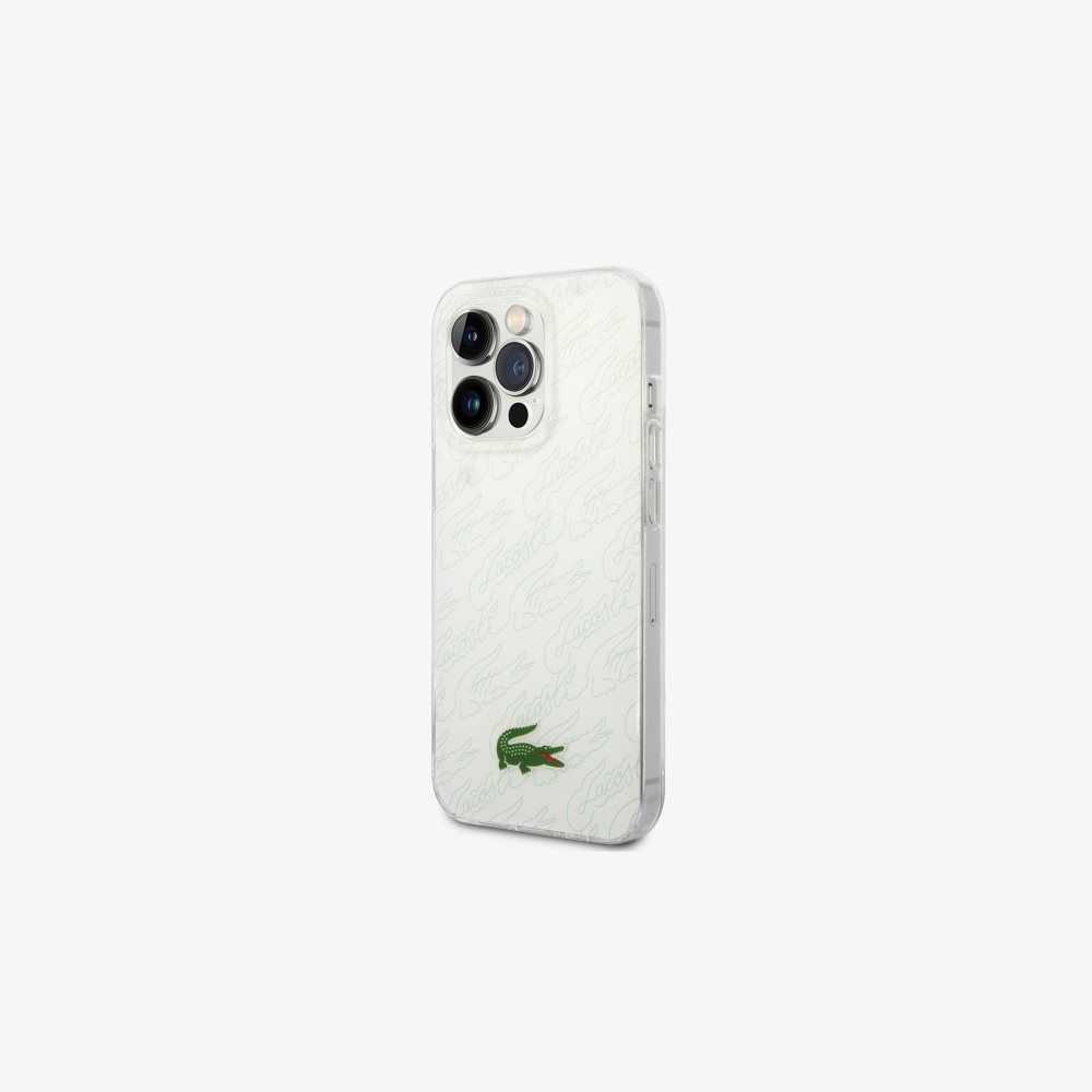 White Lacoste Checkerboard Print iPhone 14 Pro Case | VXZHIJ-796