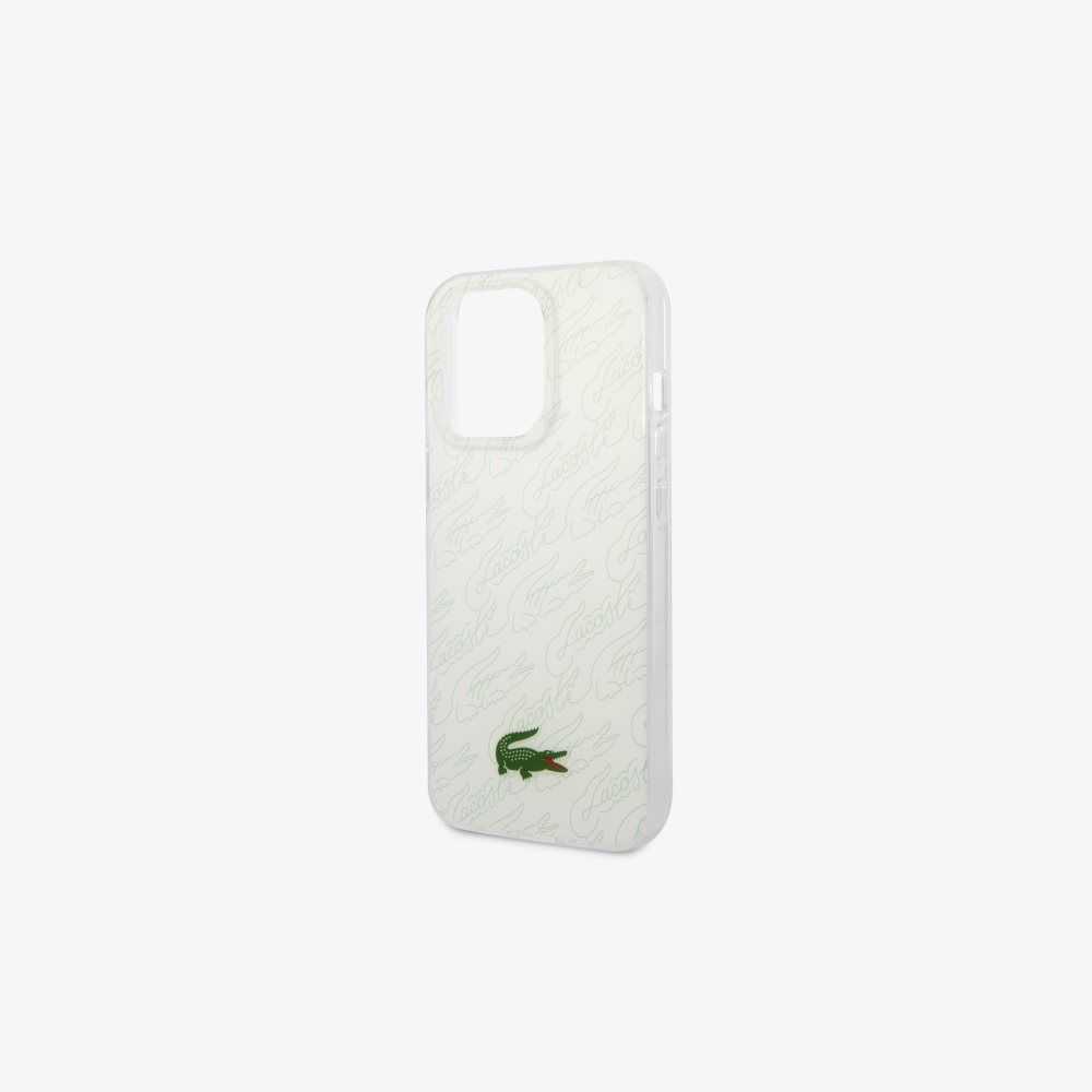 White Lacoste Checkerboard Print iPhone 14 Pro Case | VXZHIJ-796