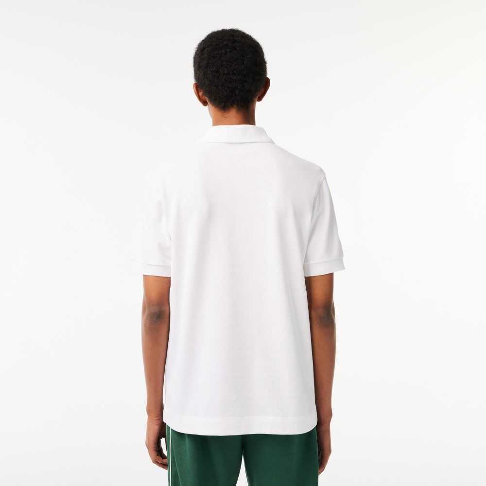 White Lacoste Classic Fit Heavy Cotton Pique L.12.21 Polo | GUEDYX-679