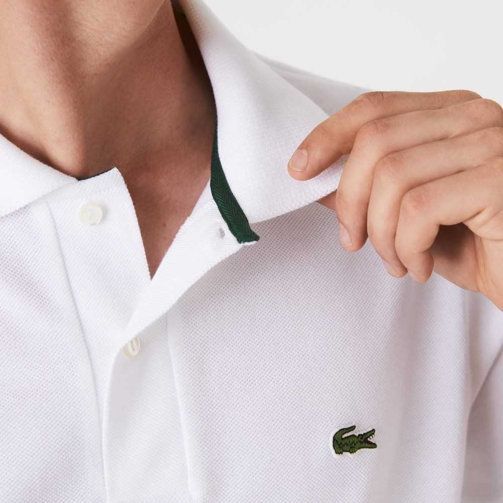 White Lacoste Classic Fit Heavy Cotton Pique L.12.21 Polo | GUEDYX-679