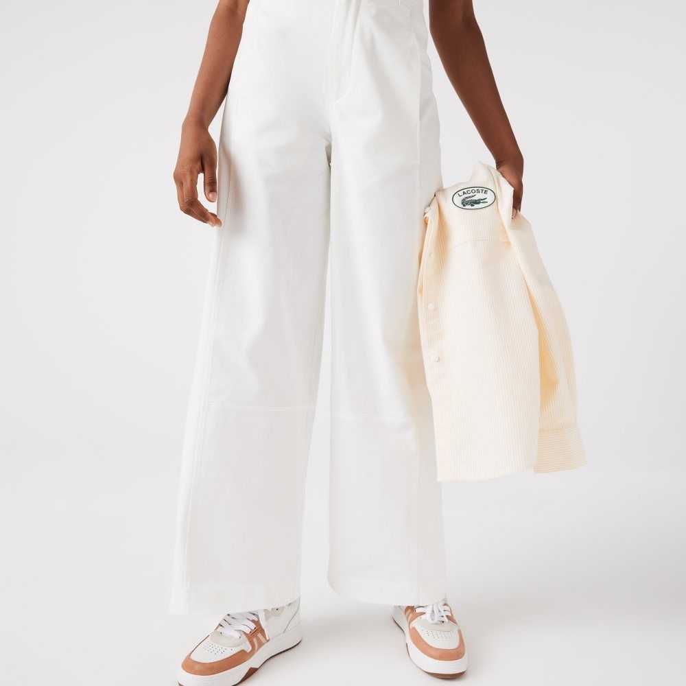 White Lacoste Cotton Gabardine Pants | XSCVYG-590