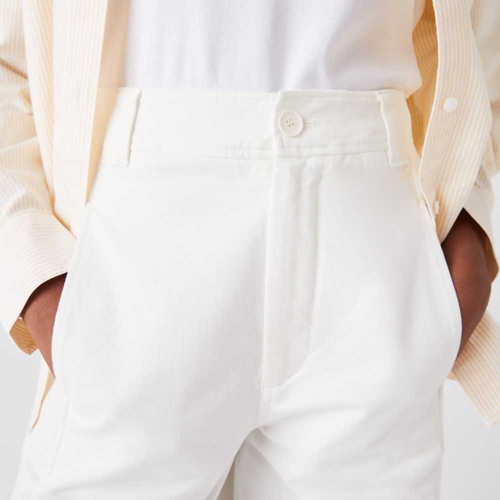 White Lacoste Cotton Gabardine Pants | XSCVYG-590