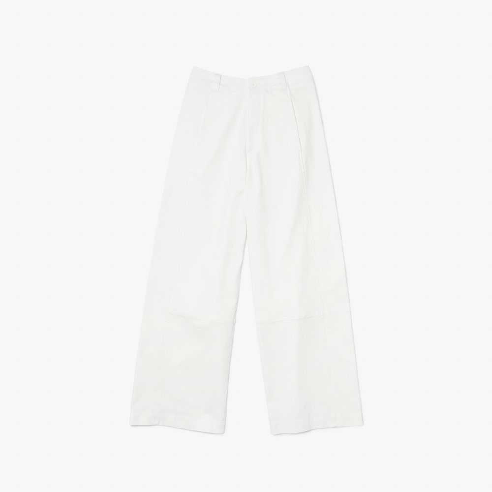 White Lacoste Cotton Gabardine Pants | XSCVYG-590