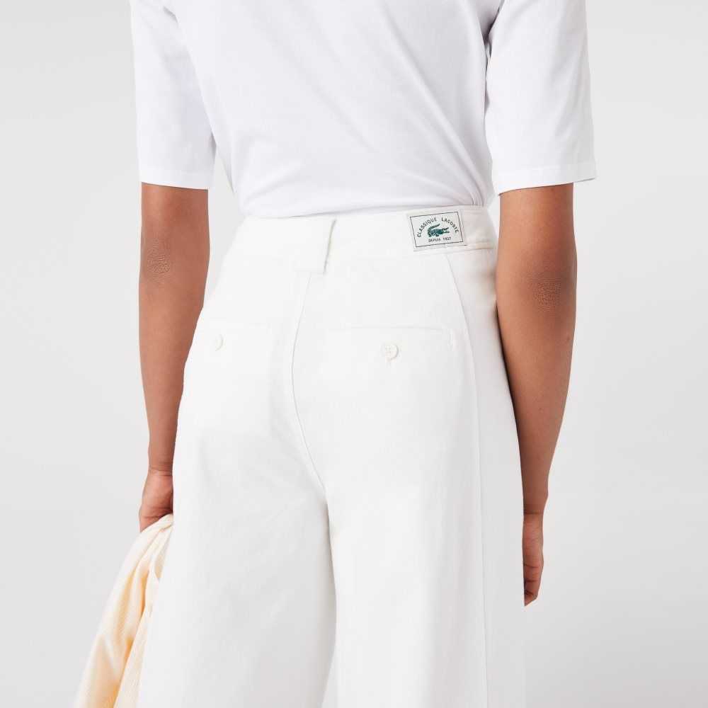 White Lacoste Cotton Gabardine Pants | XSCVYG-590