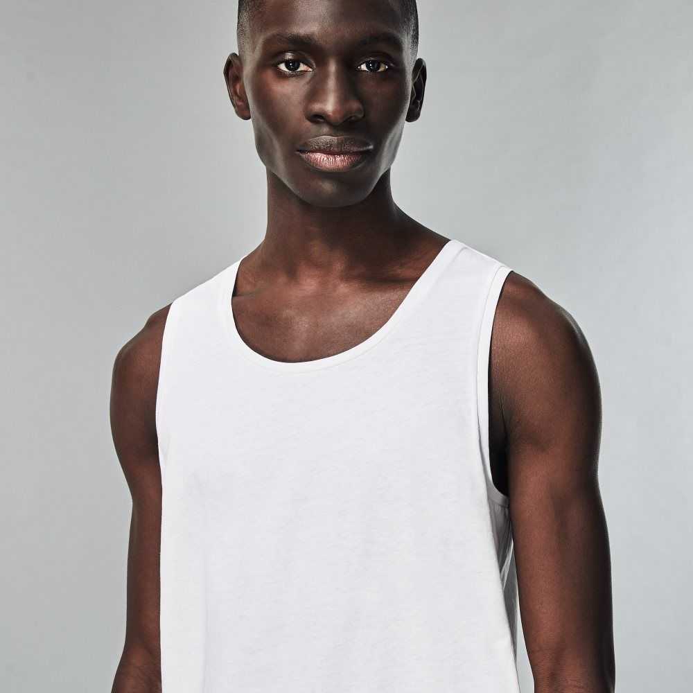 White Lacoste Cotton Tank Top 3-Pack | XOLYVC-749