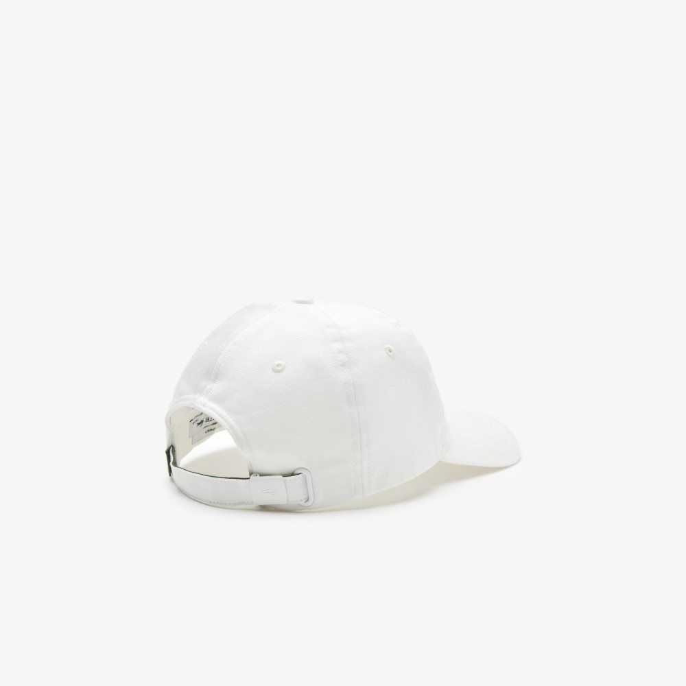 White Lacoste Crocodile Patch Branded Cap | PWLCJS-379