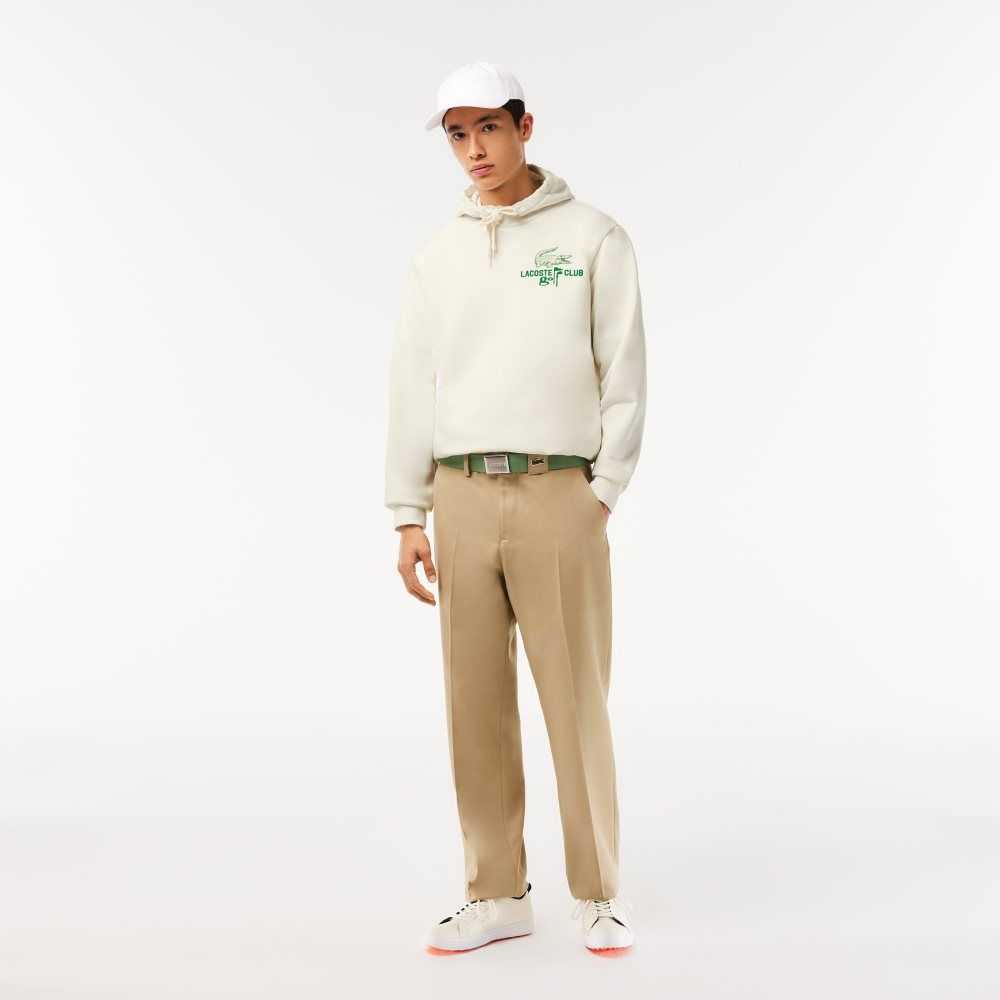 White Lacoste Golf Relaxed Fit Hoodie | LIABCQ-139