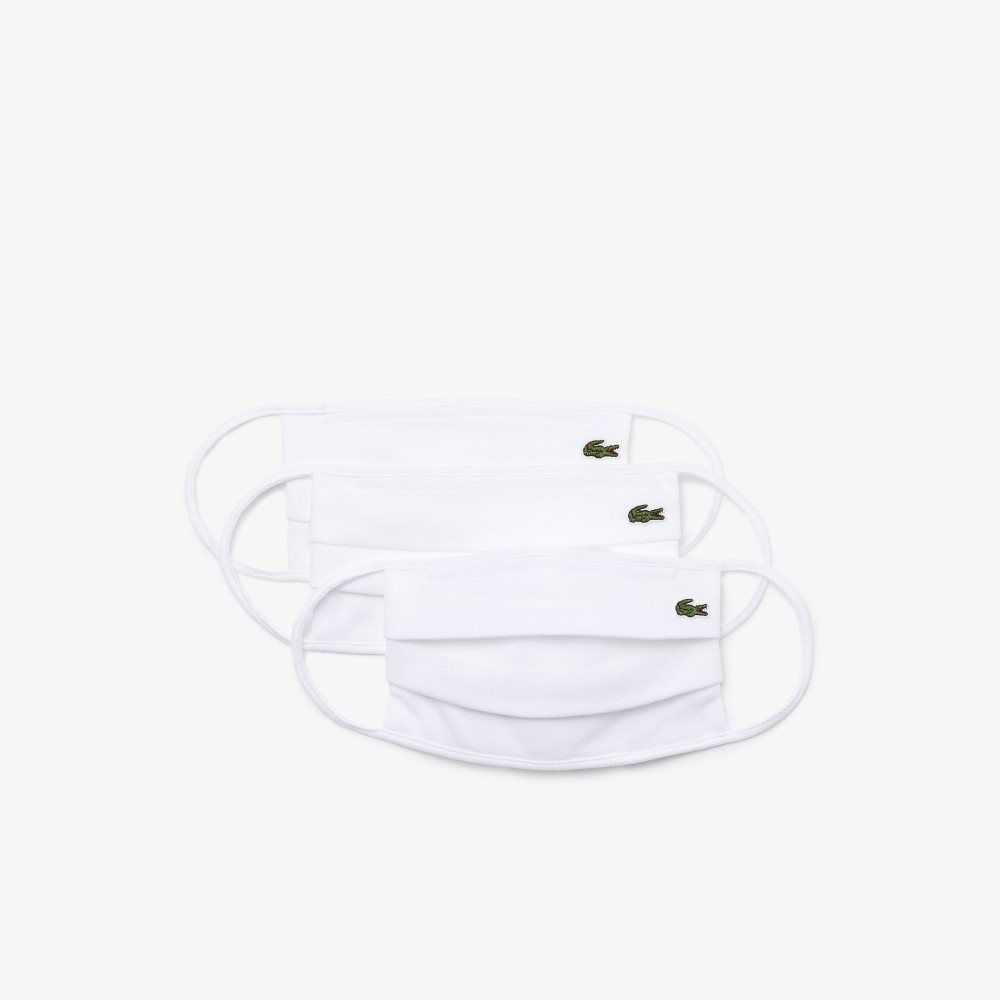 White Lacoste L.12.12 Face Masks 3-Pack | QNRUYL-481