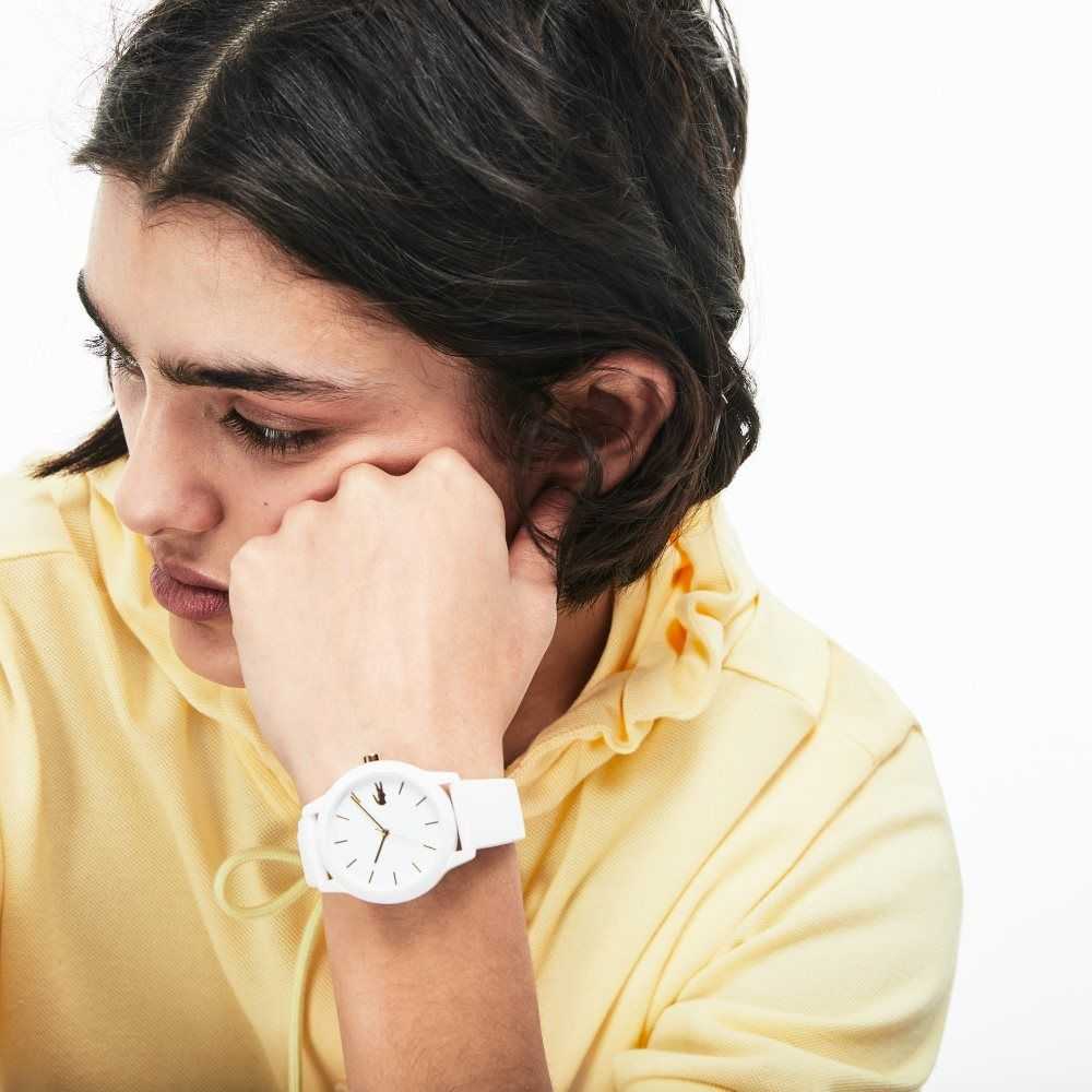 White Lacoste L.12.12 White Silicone Petit Pique Pattern Strap Watch | SHMGKW-853