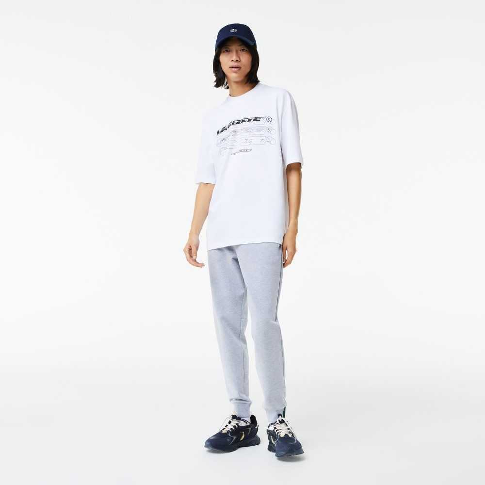 White Lacoste Loose Fit Organic Cotton Pique T-Shirt | IVODZJ-908