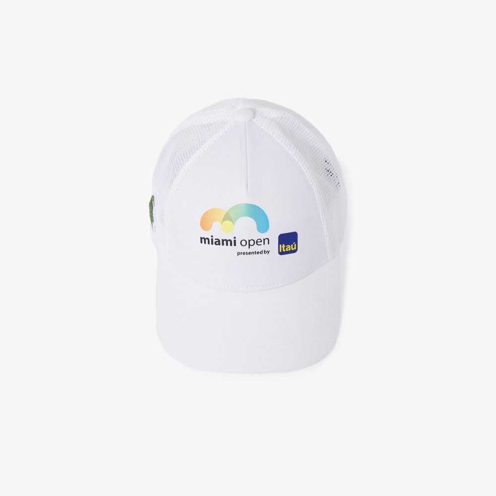 White Lacoste Miami Open Hat | GIAYXT-173