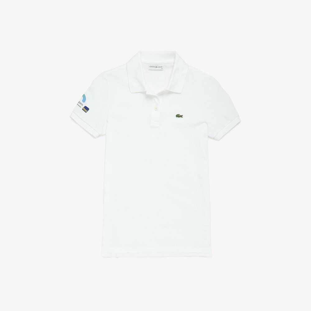 White Lacoste Miami Open Slim Fit Polo | XAHJKP-809