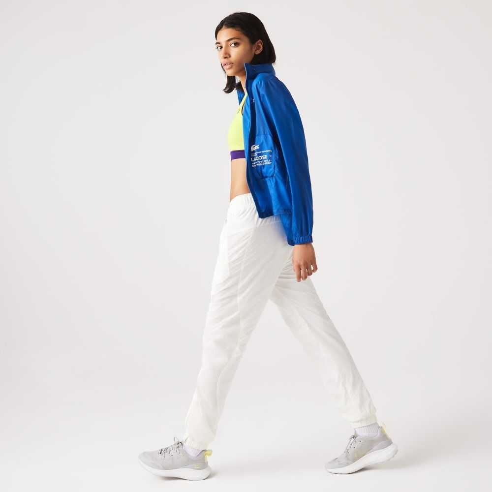 White Lacoste Nautical Print Trackpants | ZQDLXW-094