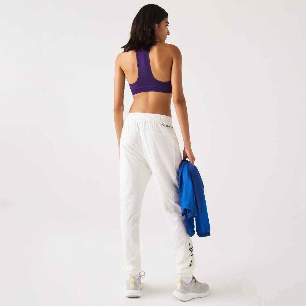 White Lacoste Nautical Print Trackpants | ZQDLXW-094